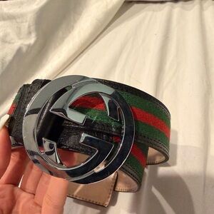 Gucci interlocking Belt with Silver Buckle
